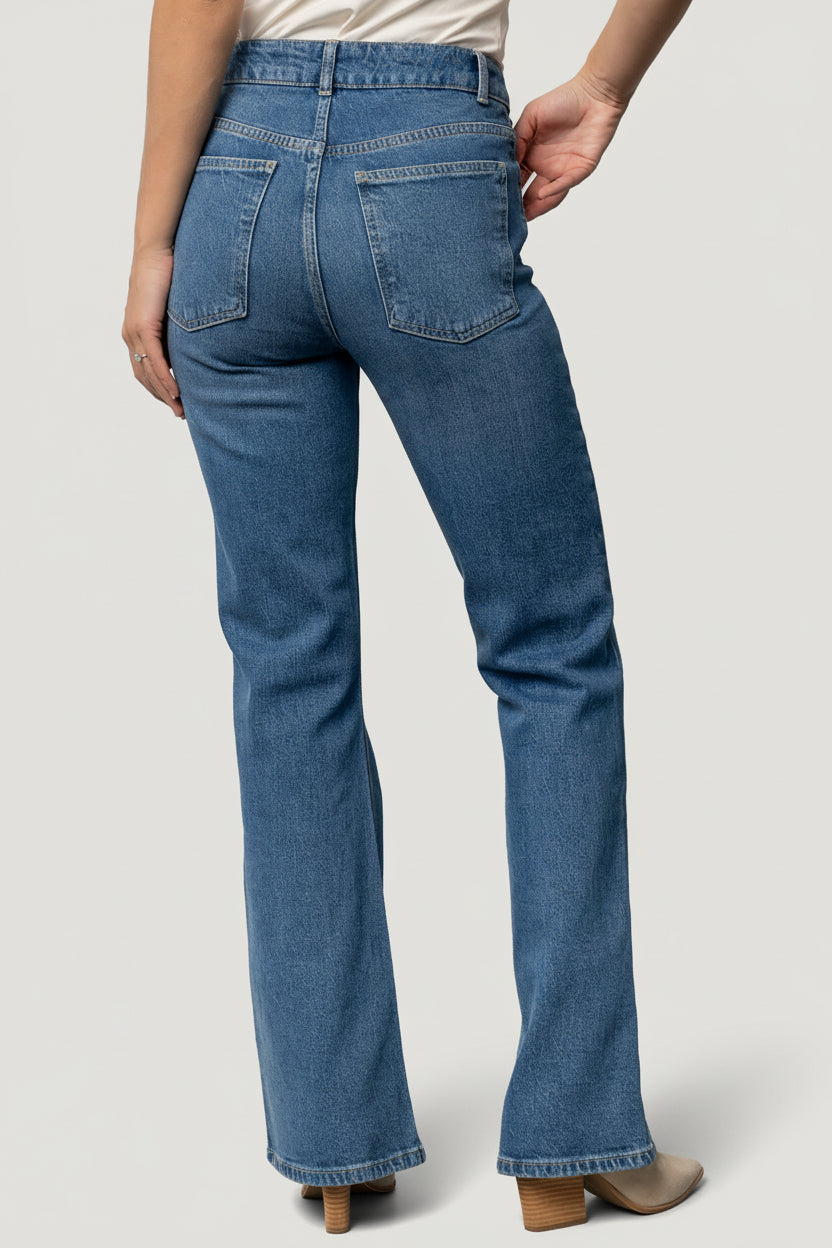 Michel High Rise Bootcut Jeans | Mid Wash