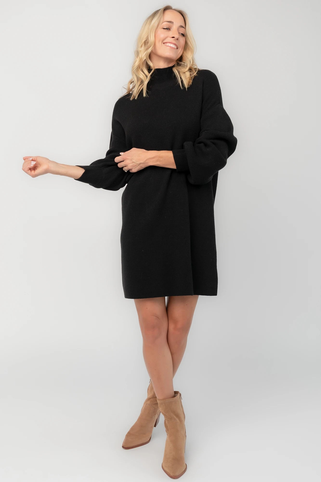 Harlow Sweater Dress | Black