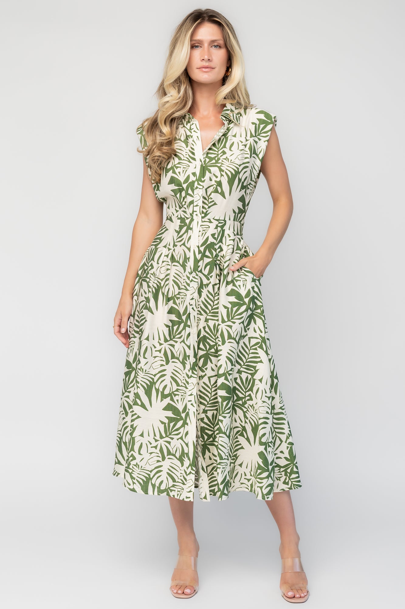 Isolde Midi Dress | Ivory + Olive Floral