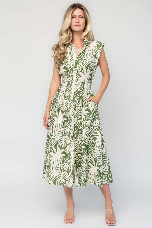 Isolde Midi Dress | Ivory + Olive Floral