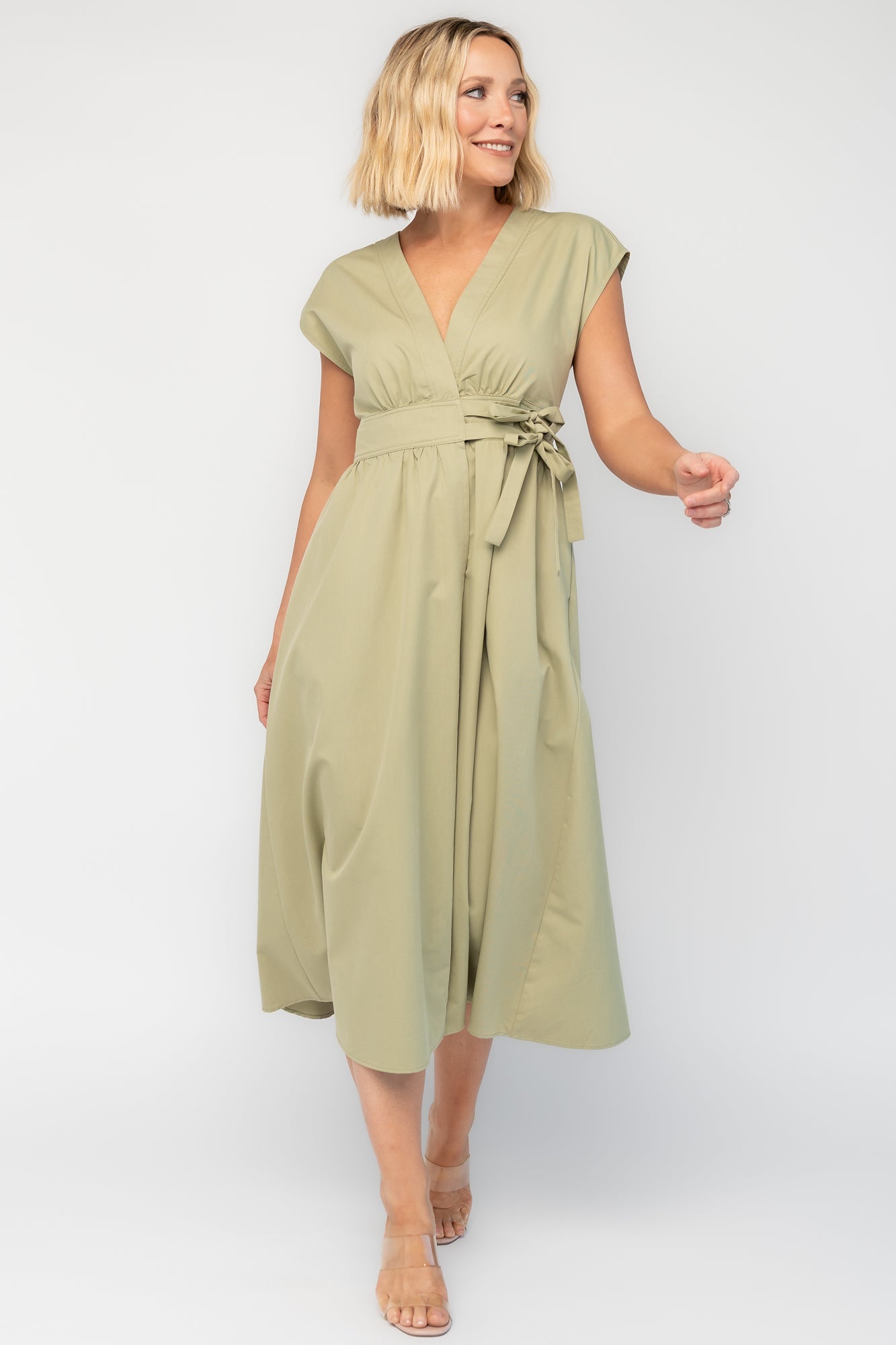 Maylee Midi Dress | Light Olive
