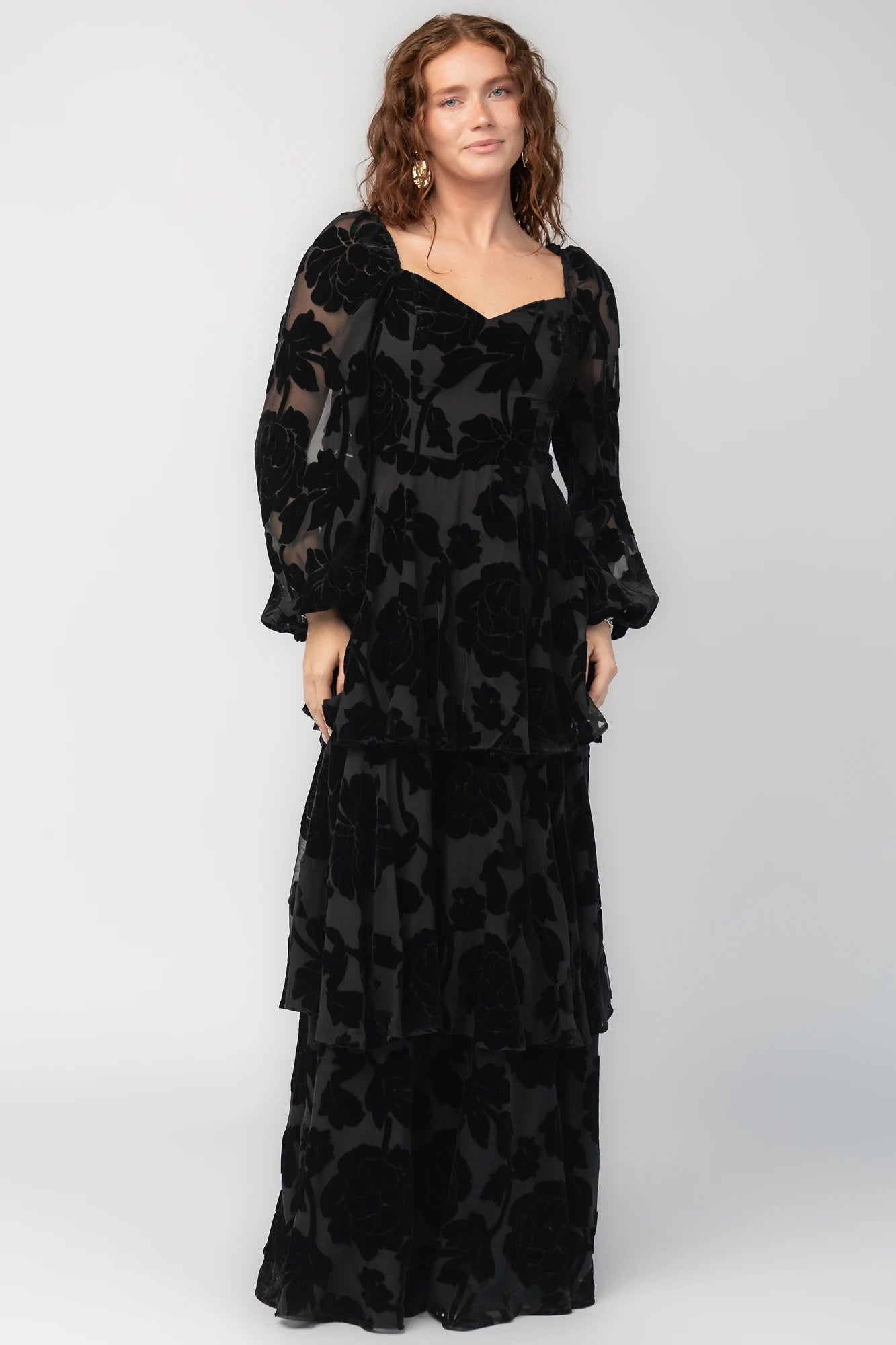Alexandra Velvet Maxi Dress | Black