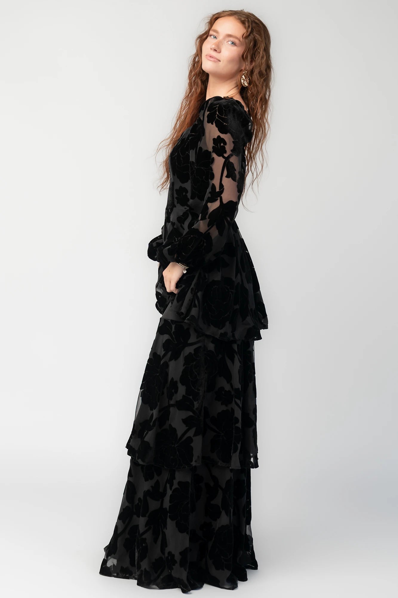 Alexandra Velvet Maxi Dress | Black