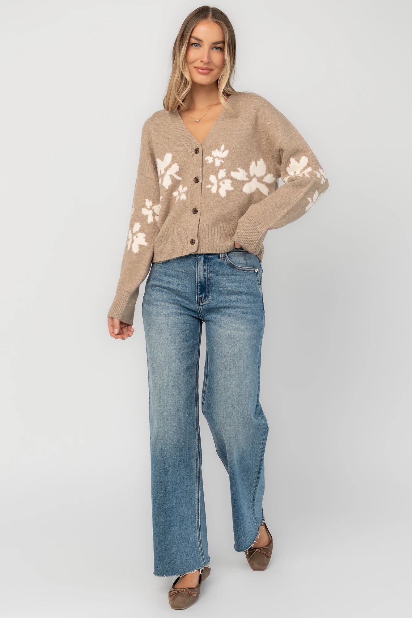 Adelana Knit Cardigan | Taupe