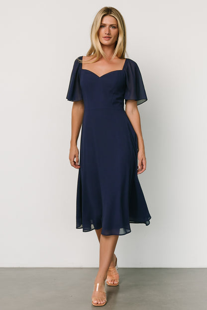 Colette Sweetheart Midi Dress | Navy