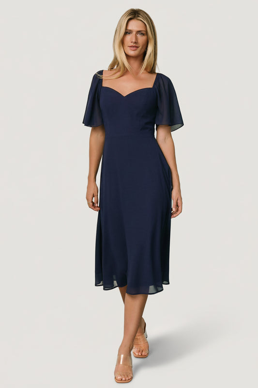 Baltic Born Womens Colette Sweetheart Midi Dress | Navy | Size: XS Baltic Born Womens Colette Sweetheart Midi Dress | Navy | Size: XS