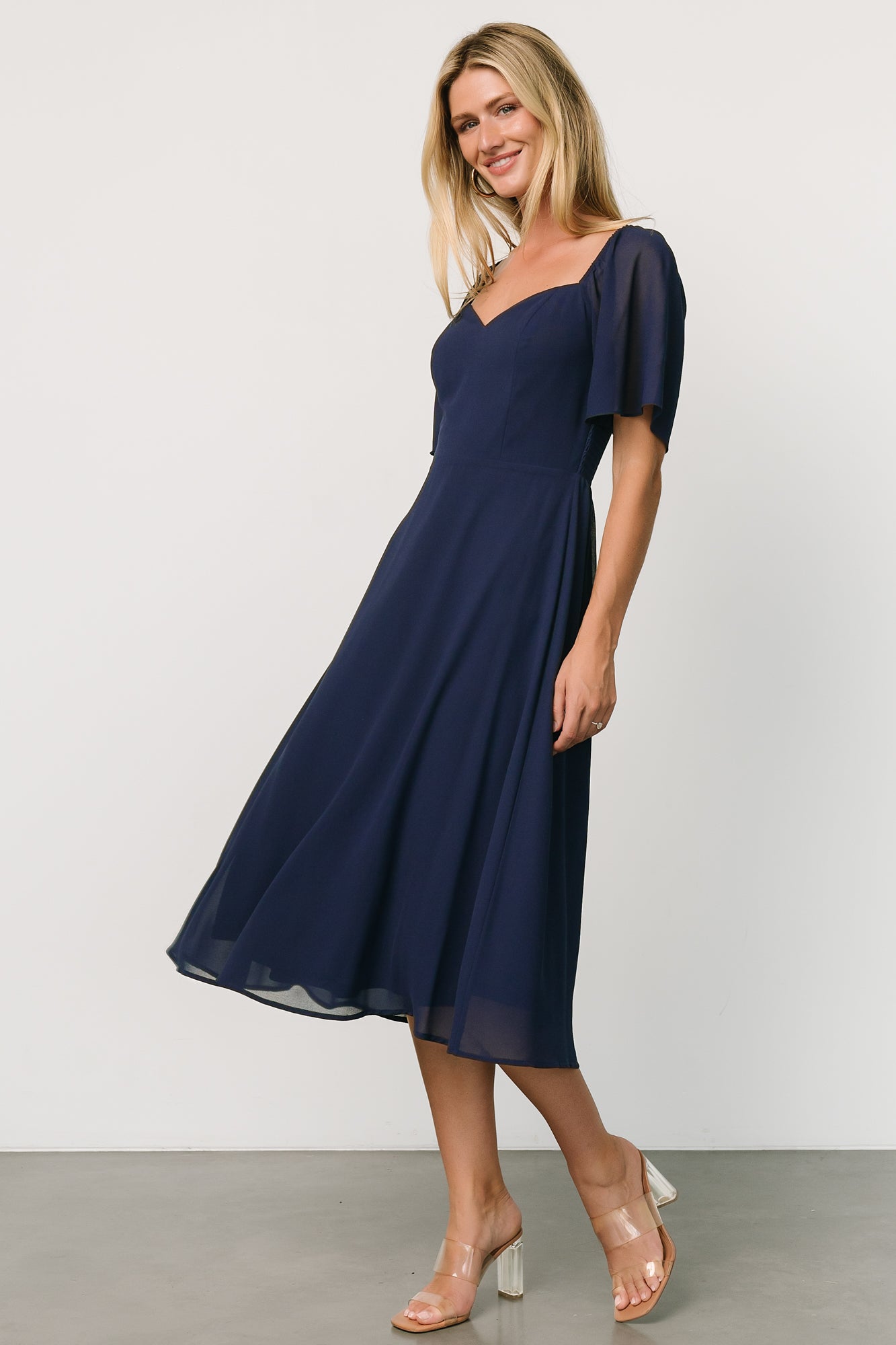 Colette Sweetheart Midi Dress | Navy