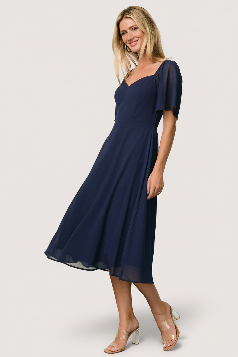 Colette Sweetheart Midi Dress | Navy