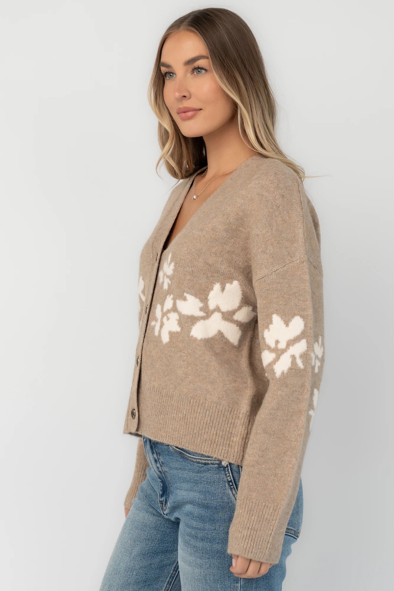 Adelana Knit Cardigan | Taupe