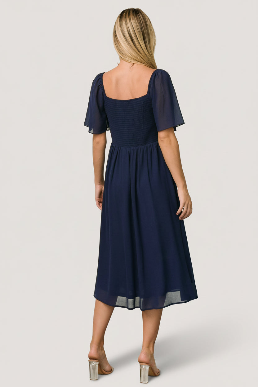 Colette Sweetheart Midi Dress | Navy