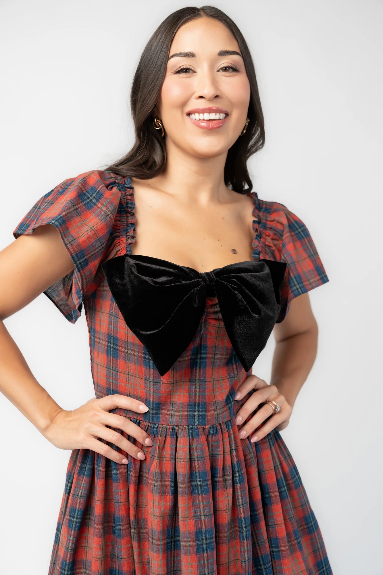 Claudine Short Dress | Plaid Multi