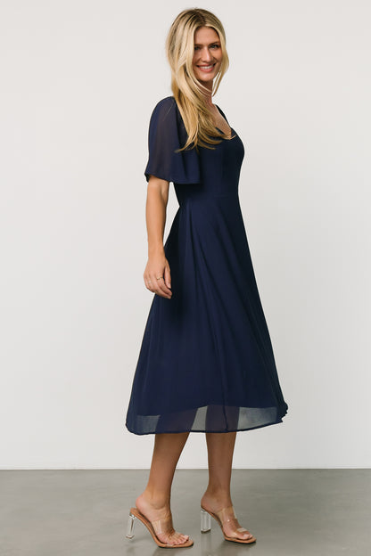 Colette Sweetheart Midi Dress | Navy