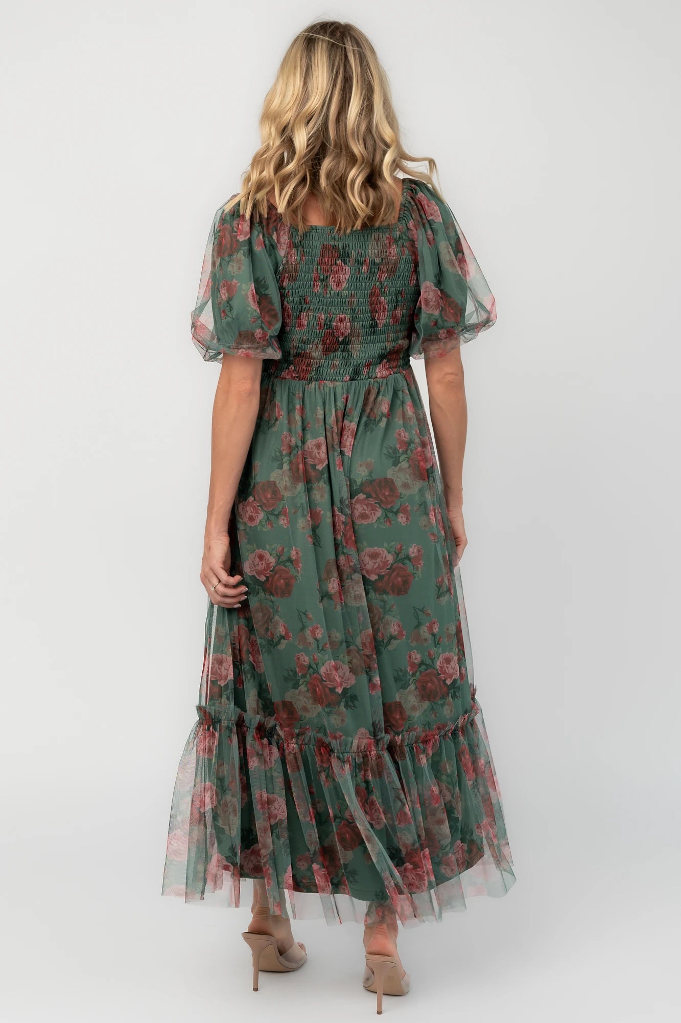 Emmeline Midi Dress | Green Floral