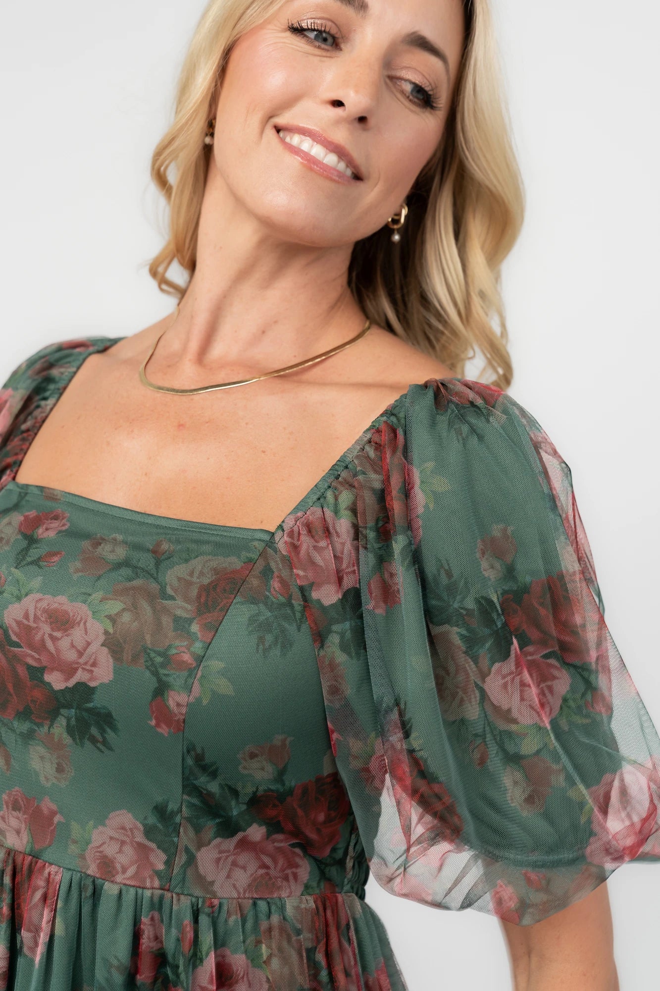Emmeline Midi Dress | Green Floral