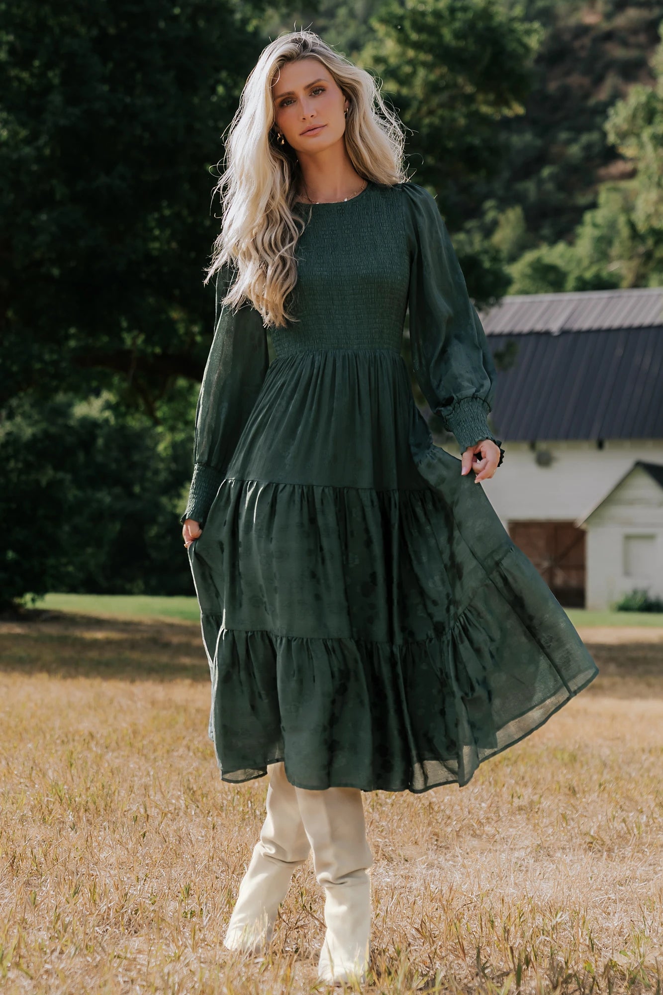 Stockholm Smocked Dress | Dark Green