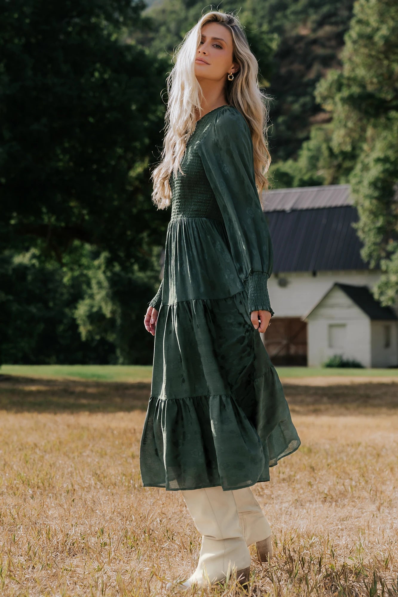 Stockholm Smocked Dress | Dark Green