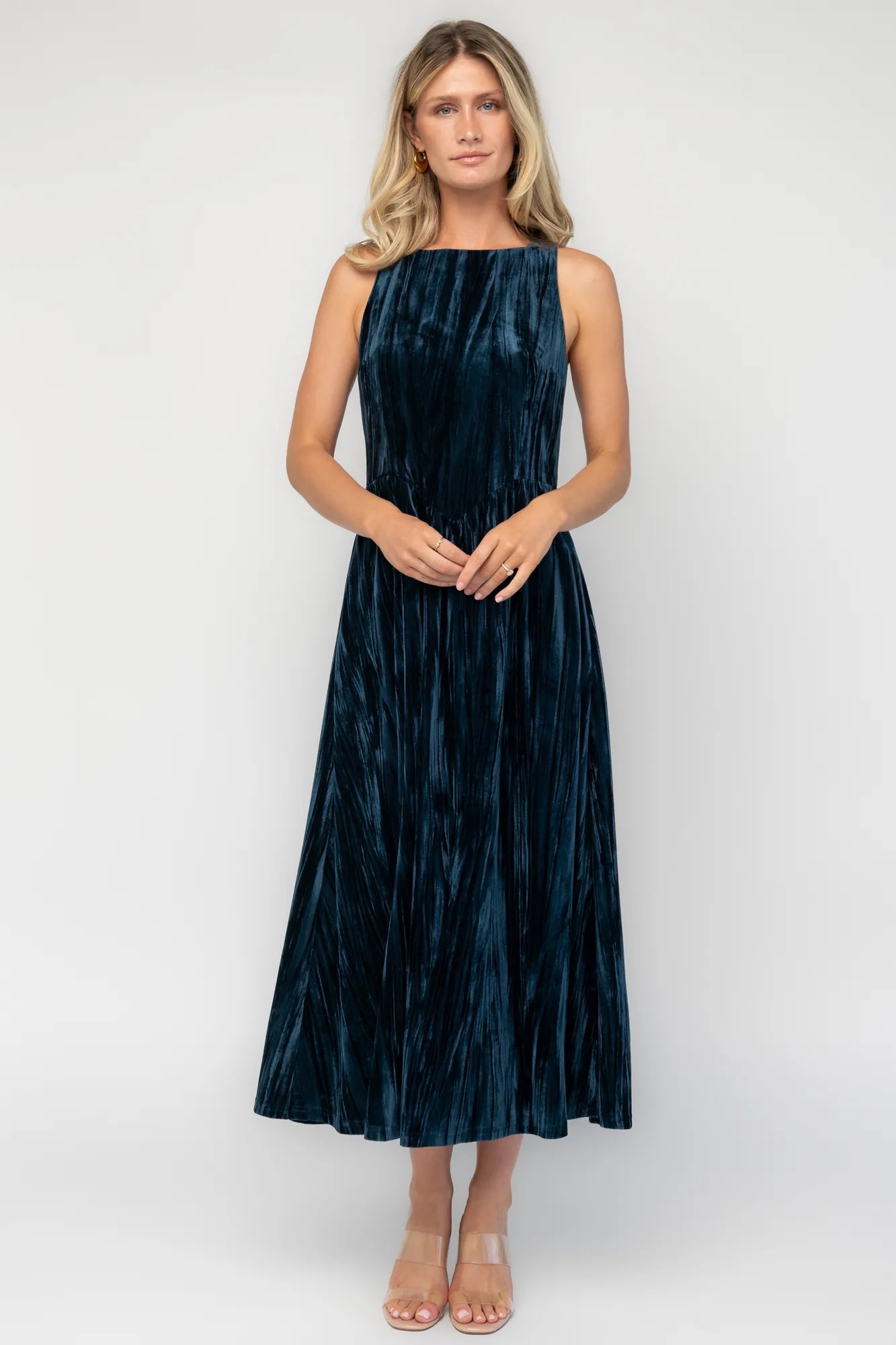 Octavia Velvet Midi Dress | Deep Teal