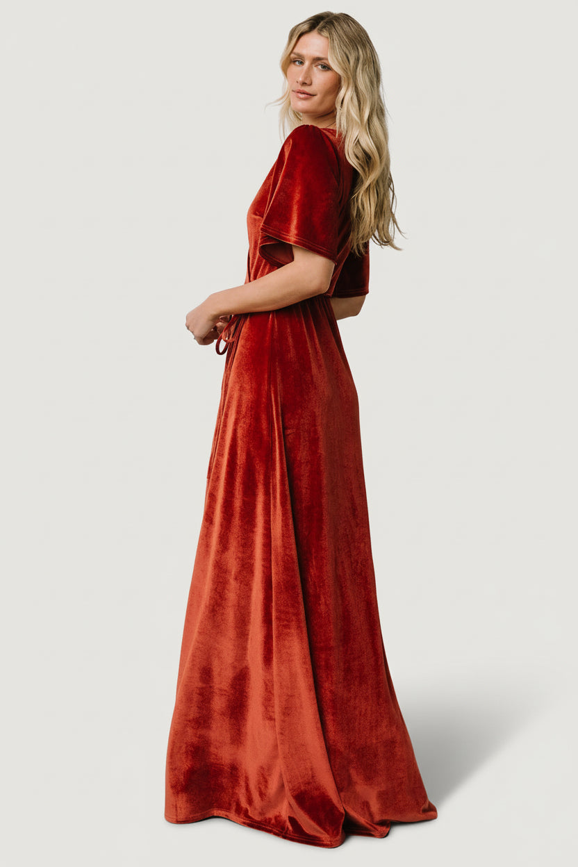 baltic born meghan velvet wrap maxi dress Baltic Born Womens Meghan Velvet Wrap Maxi Dress | Emerald