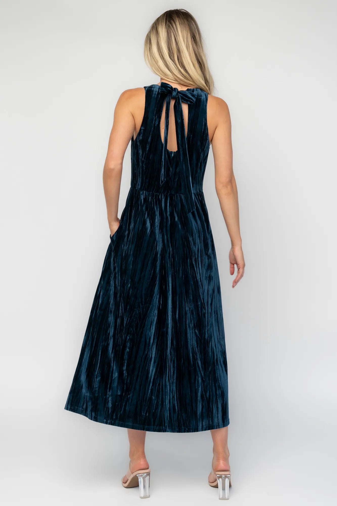 Octavia Velvet Midi Dress | Deep Teal
