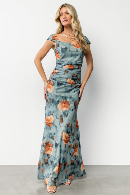 Amelia Tank Maxi Dress | Vintage Teal + Rust
