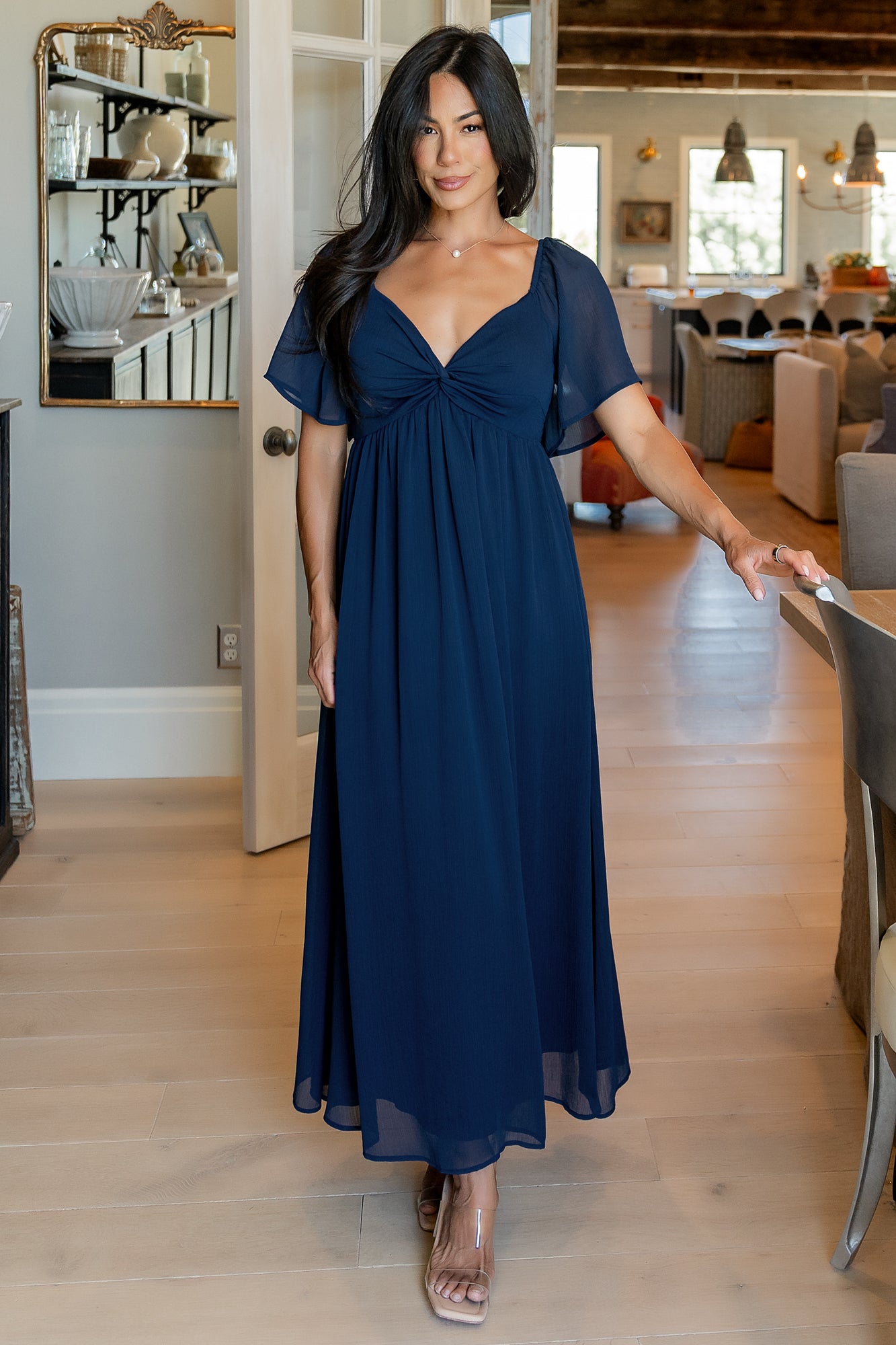 Baltic Born Womens Nora Midi Dress | Navy | Size: Small Baltic Born Womens Nora Midi Dress | Navy | Size: Small