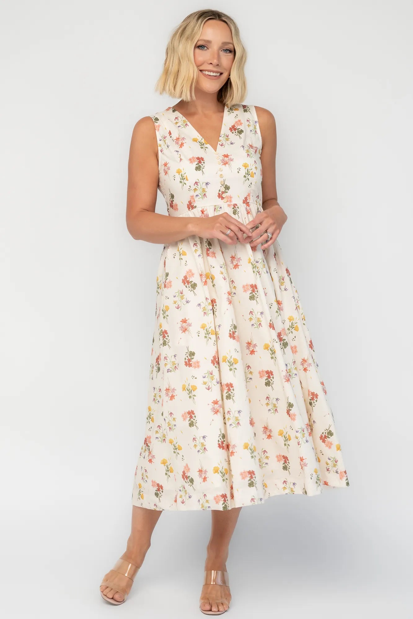 Whitmore Midi Dress | Cream Multi Floral