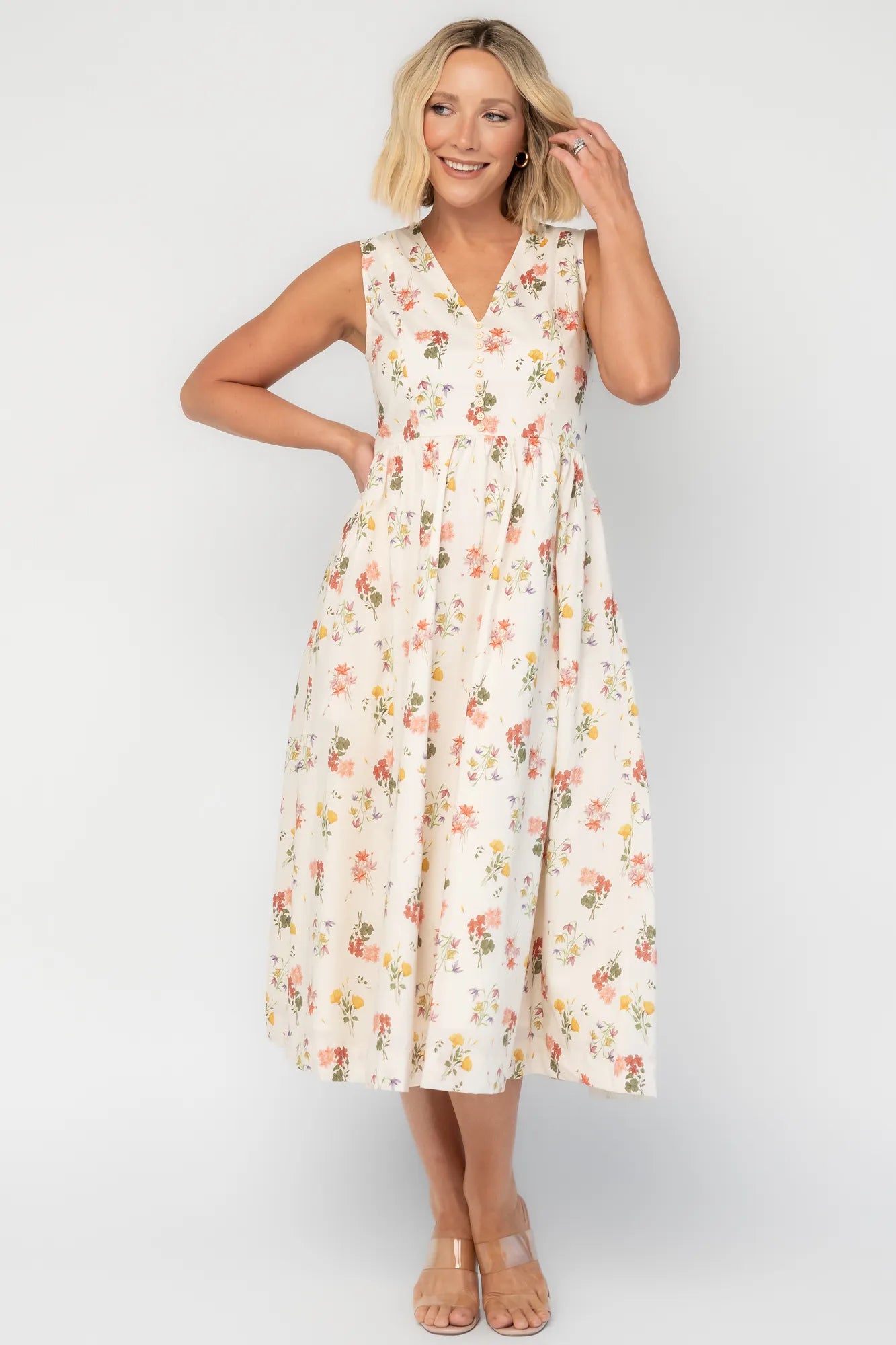 Whitmore Midi Dress | Cream Multi Floral