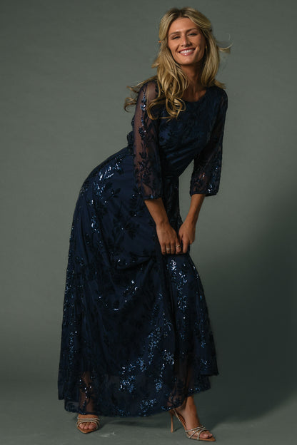 Destiny Sequin Maxi Dress | Navy