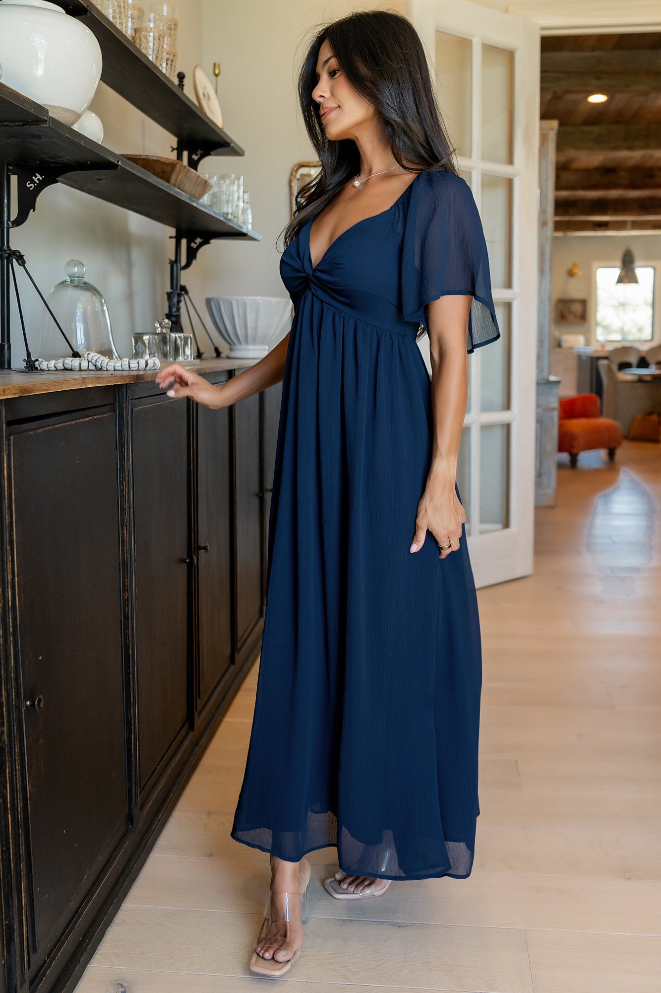 Baltic Born Womens Nora Midi Dress | Navy | Size: Small Baltic Born Womens Nora Midi Dress | Navy | Size: Small