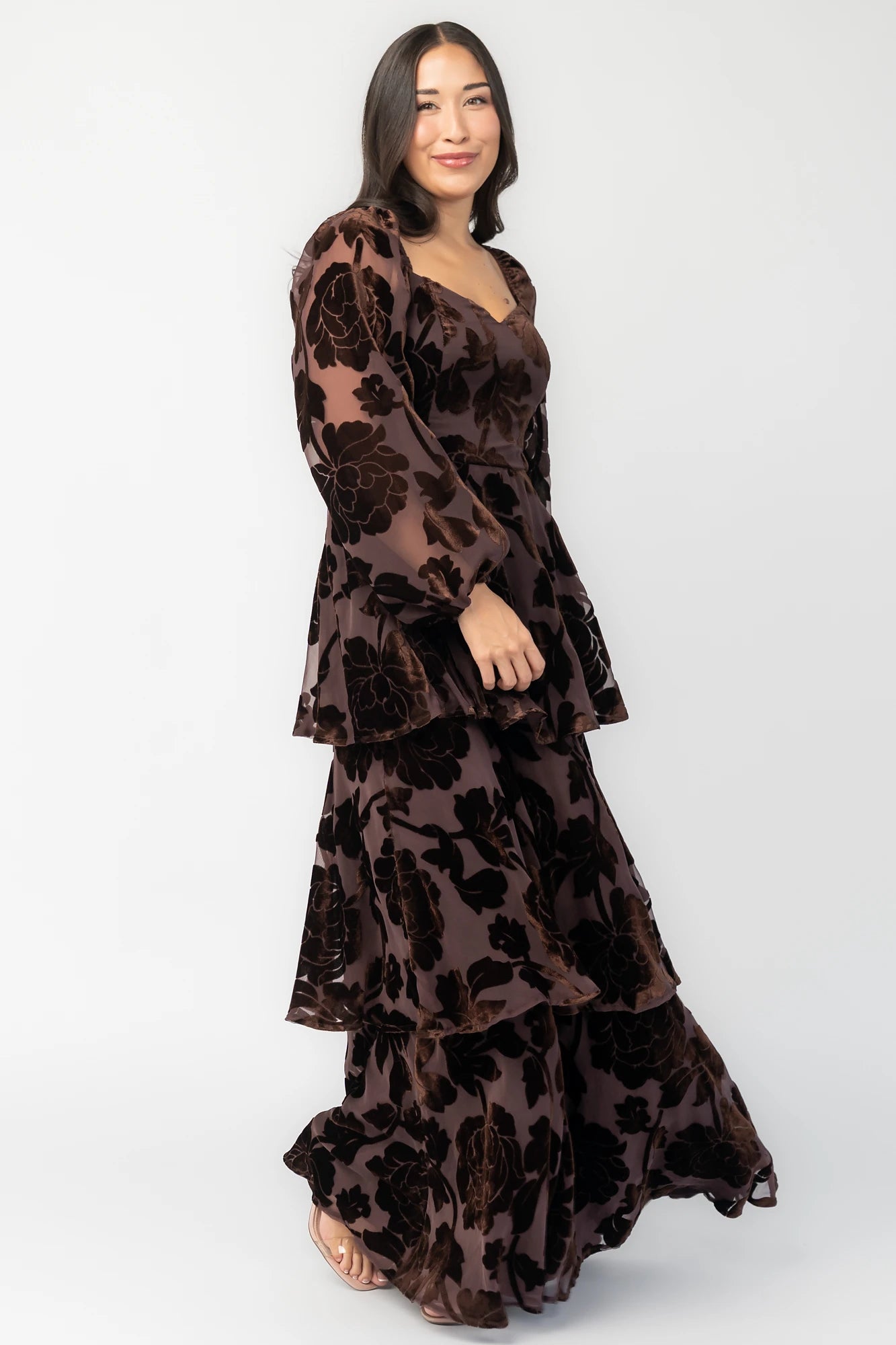 Alexandra Velvet Maxi Dress | Dark Brown