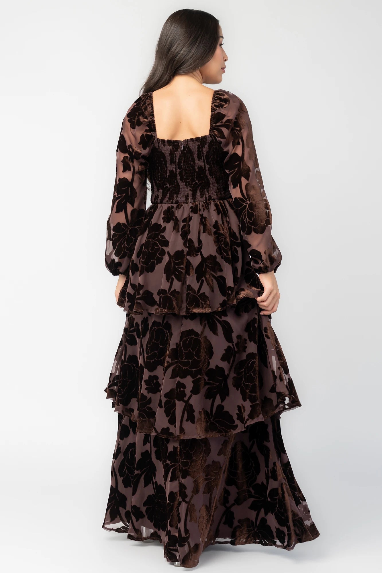 Alexandra Velvet Maxi Dress | Dark Brown