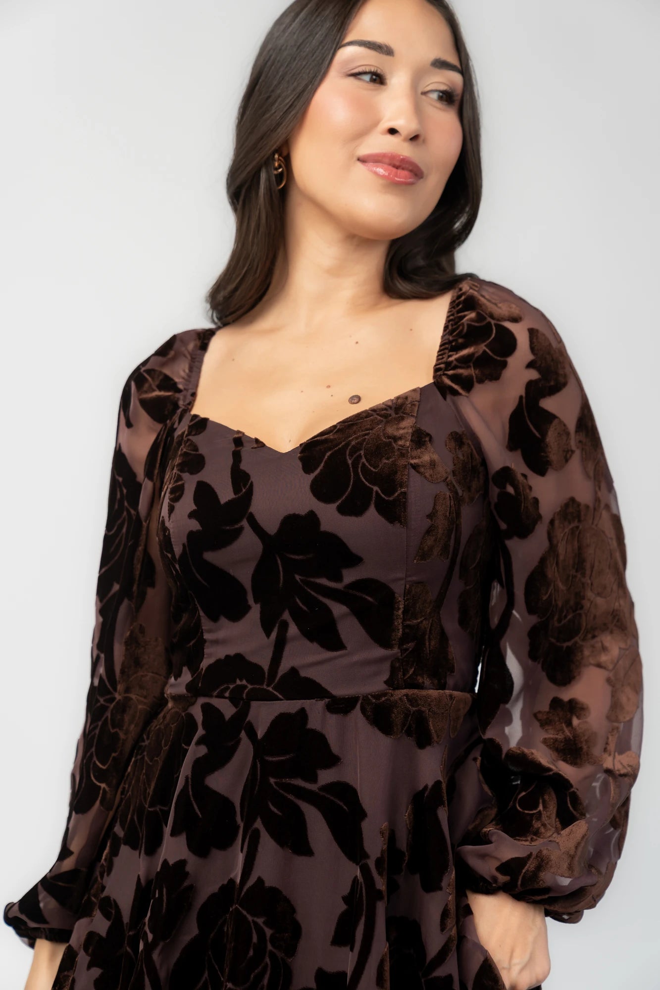 Alexandra Velvet Maxi Dress | Dark Brown