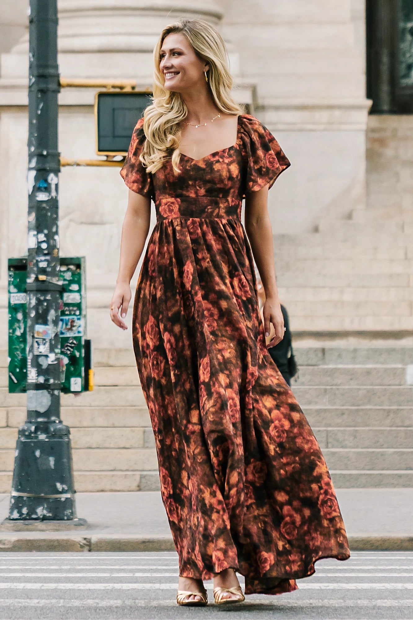 Astor Maxi Dress | Dark Rust Floral