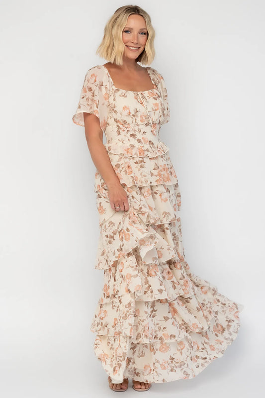 Bliss Tiered Maxi Dress | Vintage Cream Floral