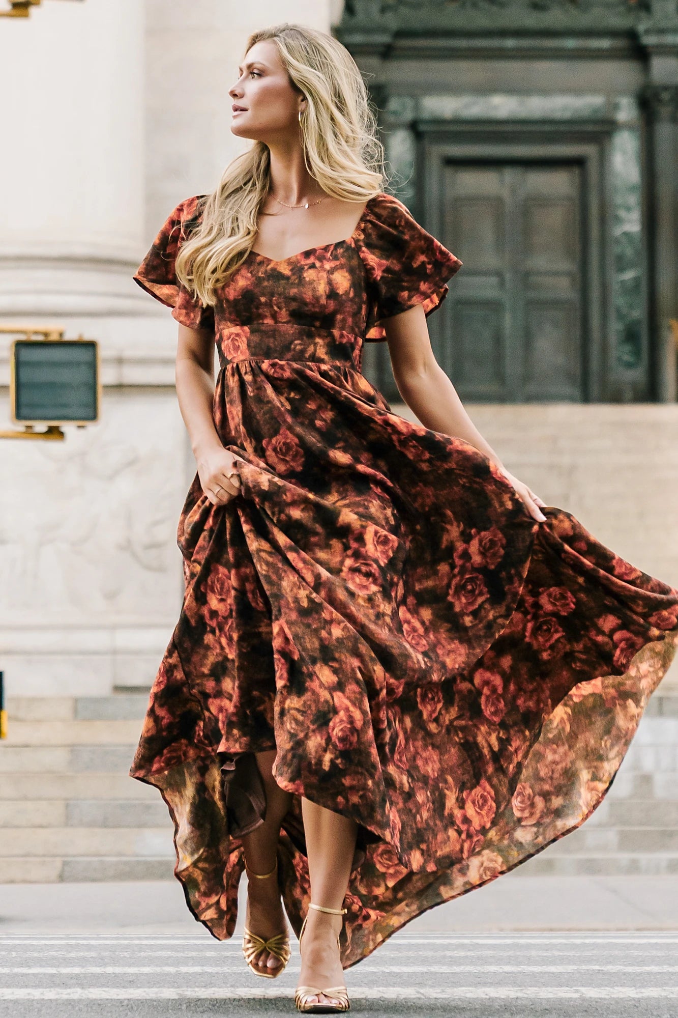 Astor Maxi Dress | Dark Rust Floral