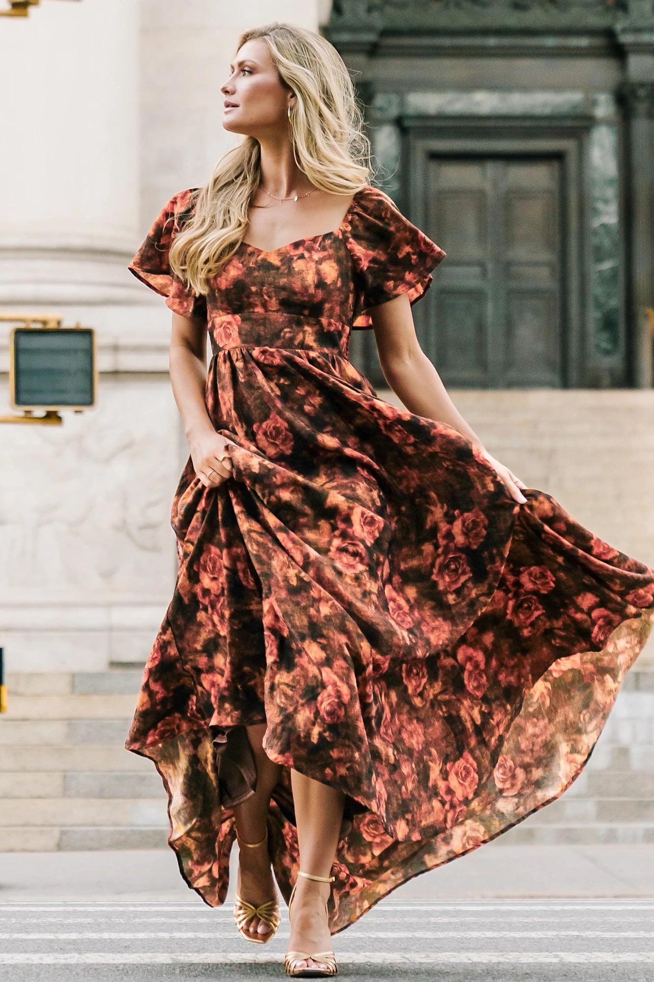Astor Maxi Dress | Dark Rust Floral