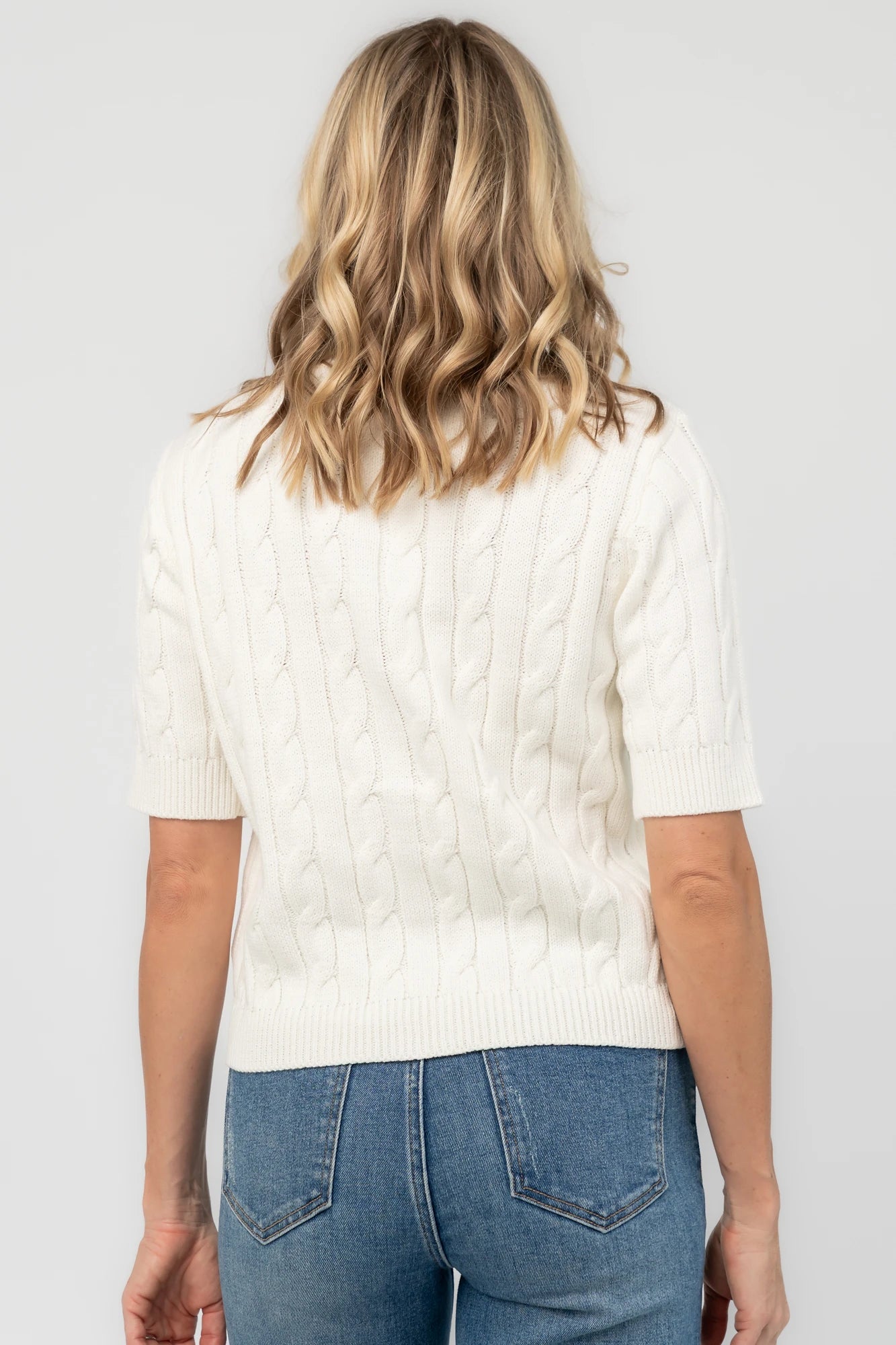 Shay Cable Knit Cardigan | Cream
