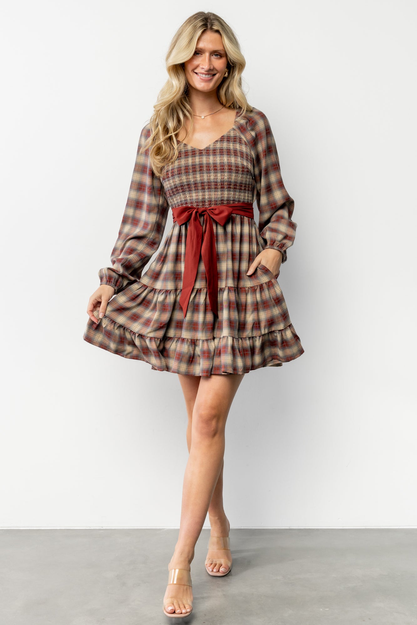 Baltic Born Womens Stina Short Dress | Plaid Multi Baltic Born Womens Stina Short Dress | Plaid Multi