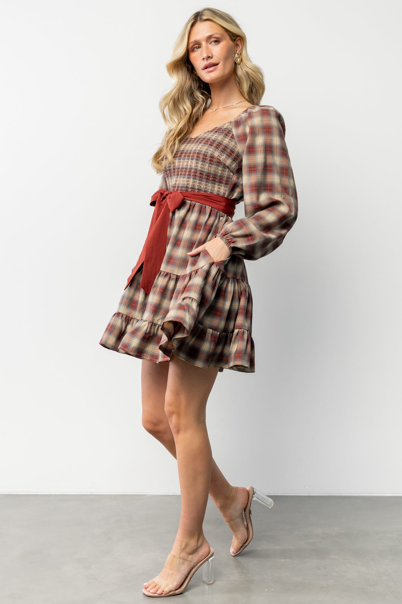 Baltic Born Womens Stina Short Dress | Plaid Multi Baltic Born Womens Stina Short Dress | Plaid Multi