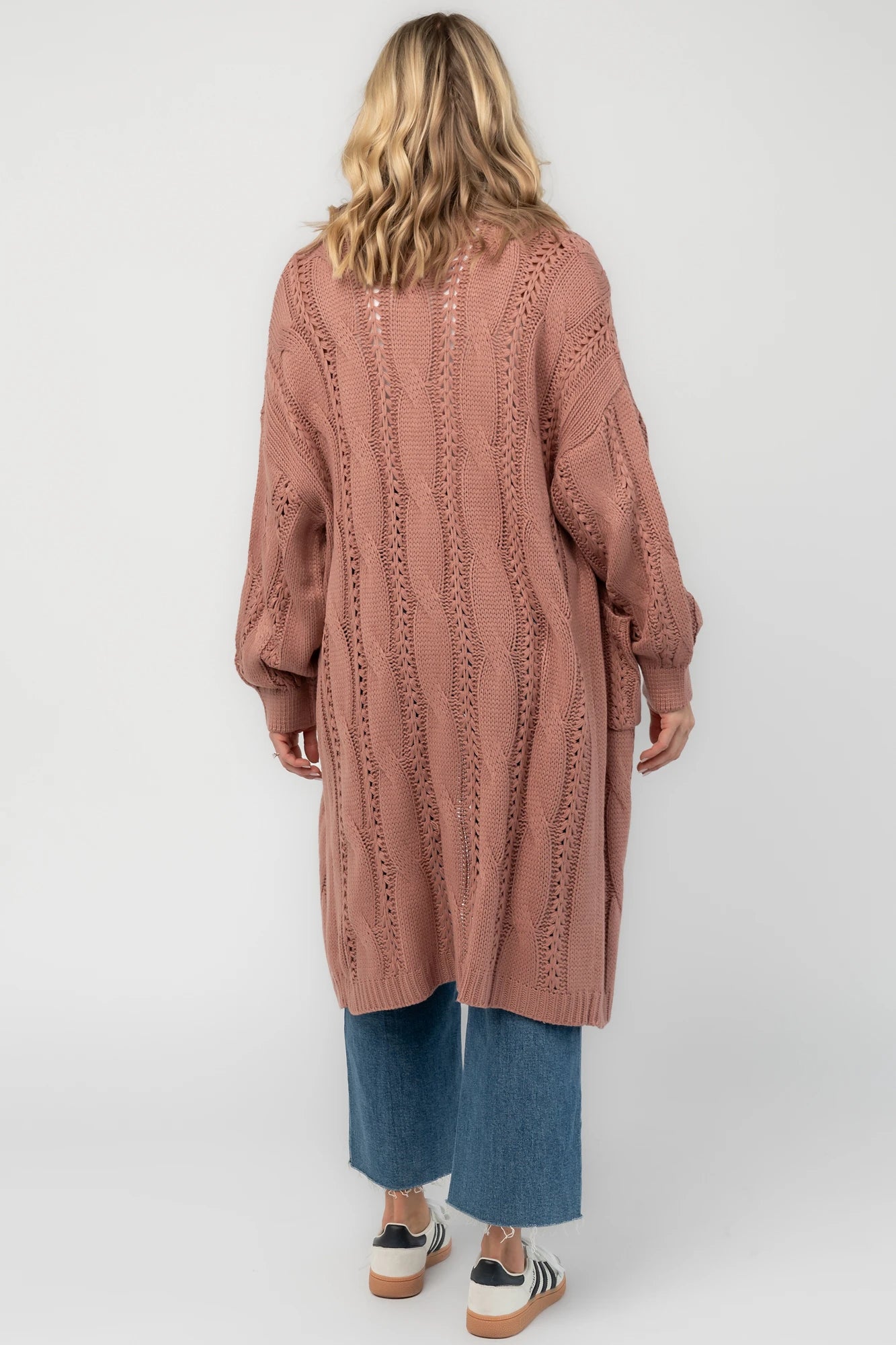 Braxton Cable Knit Cardigan | Dusty Rosewood