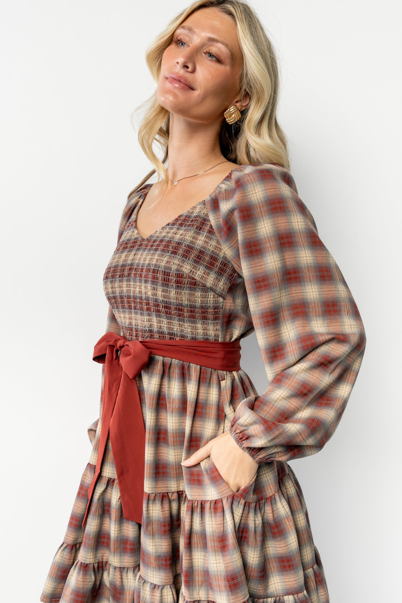 Baltic Born Womens Stina Short Dress | Plaid Multi | Size: Small Baltic Born Womens Stina Short Dress | Plaid Multi | Size: Small