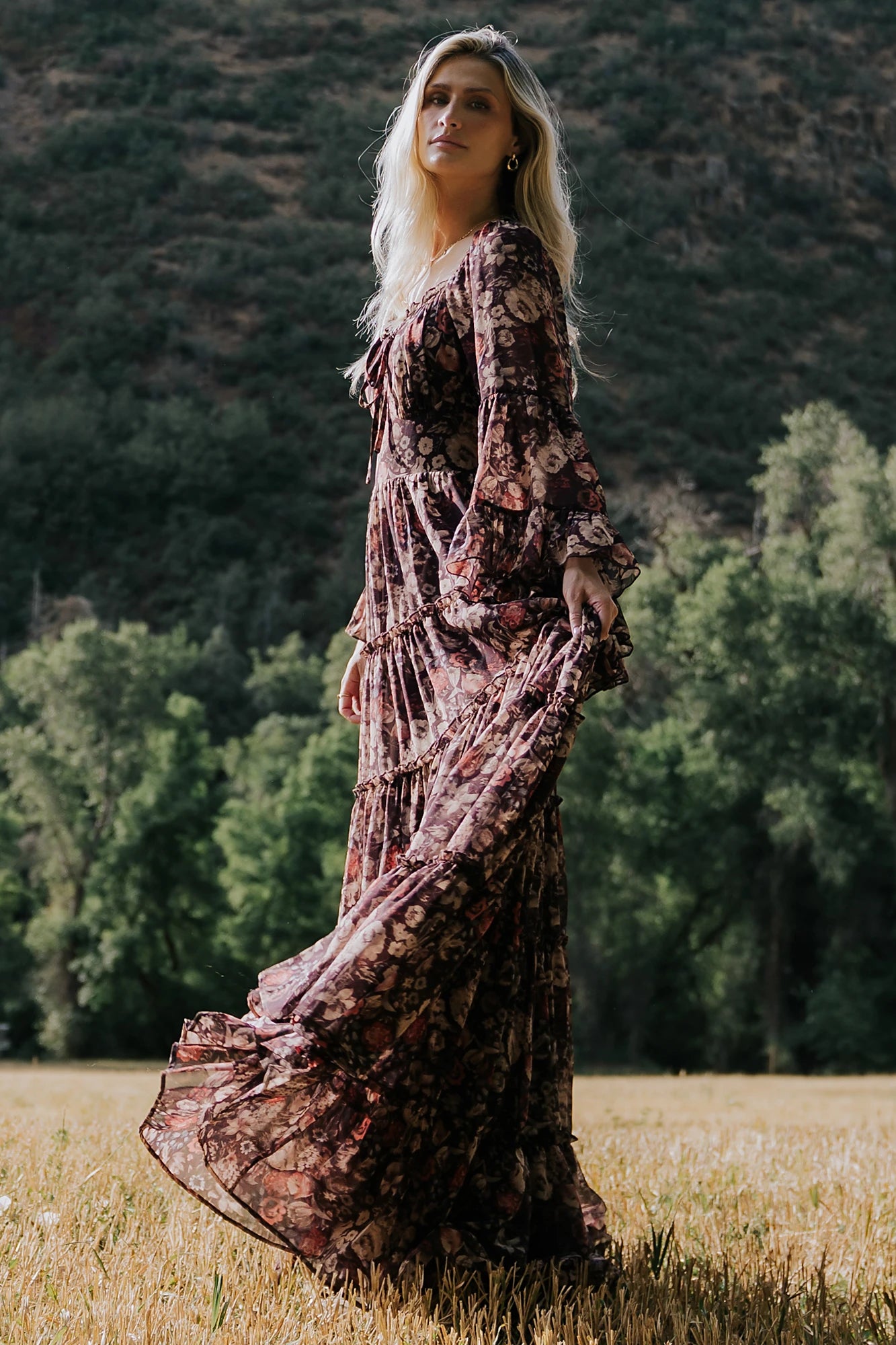 Ashwood Boho Maxi Dress | Brown Floral