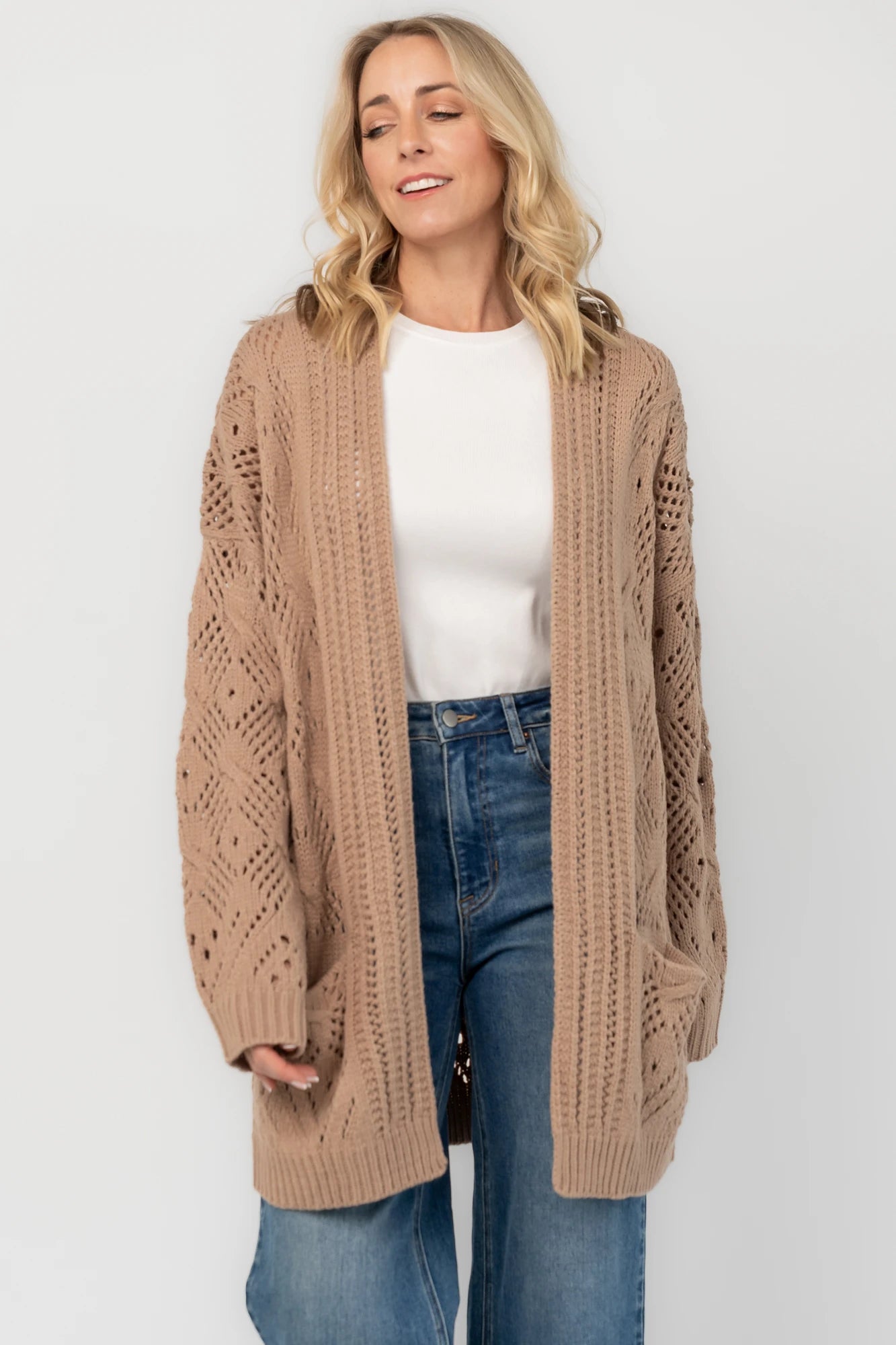 Loeb Knit Cardigan | Light Mocha