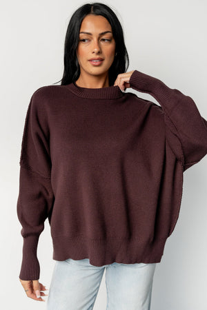 Jeremiah Knit Sweater | Dark Plum