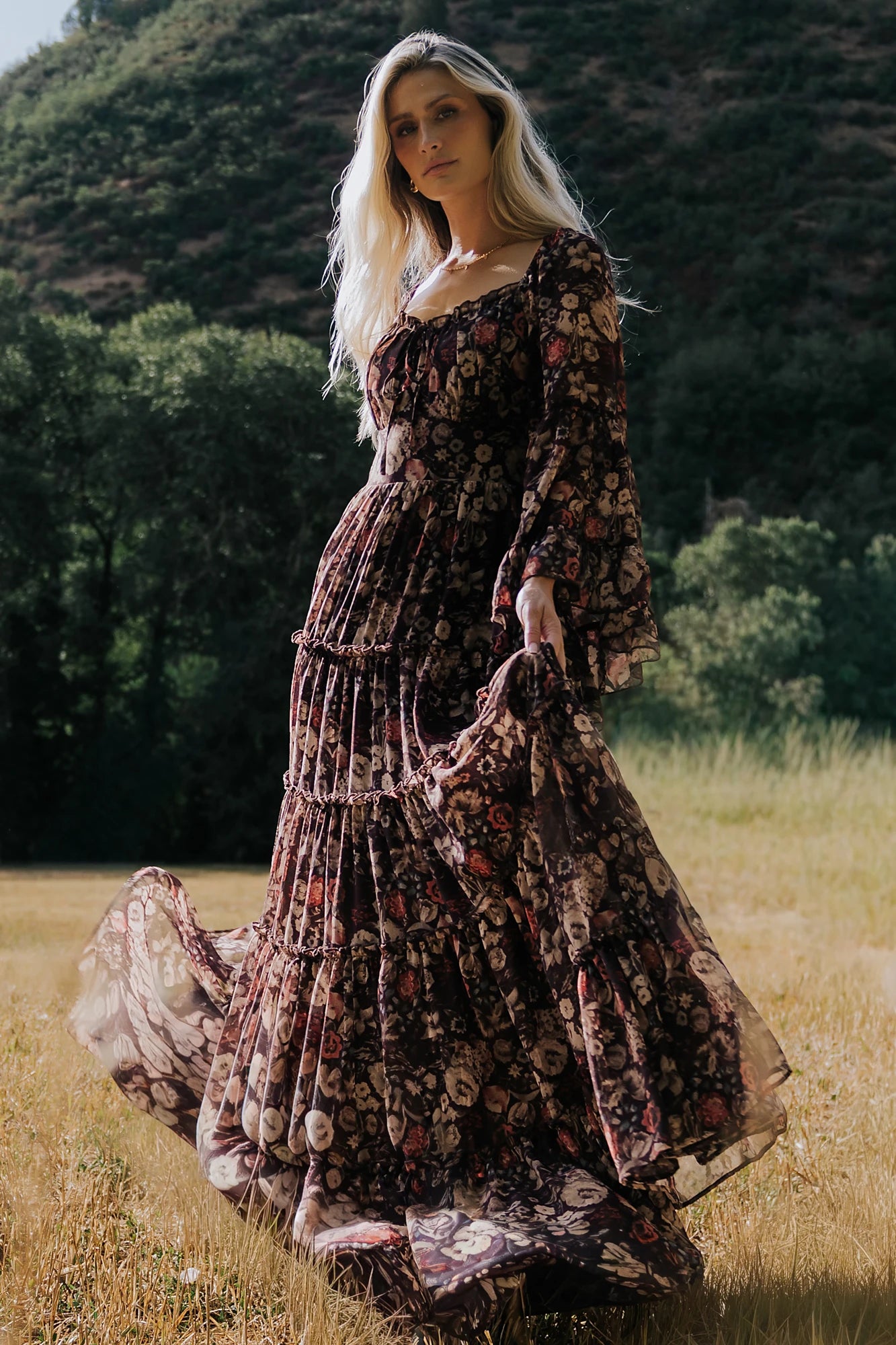 Ashwood Boho Maxi Dress | Brown Floral