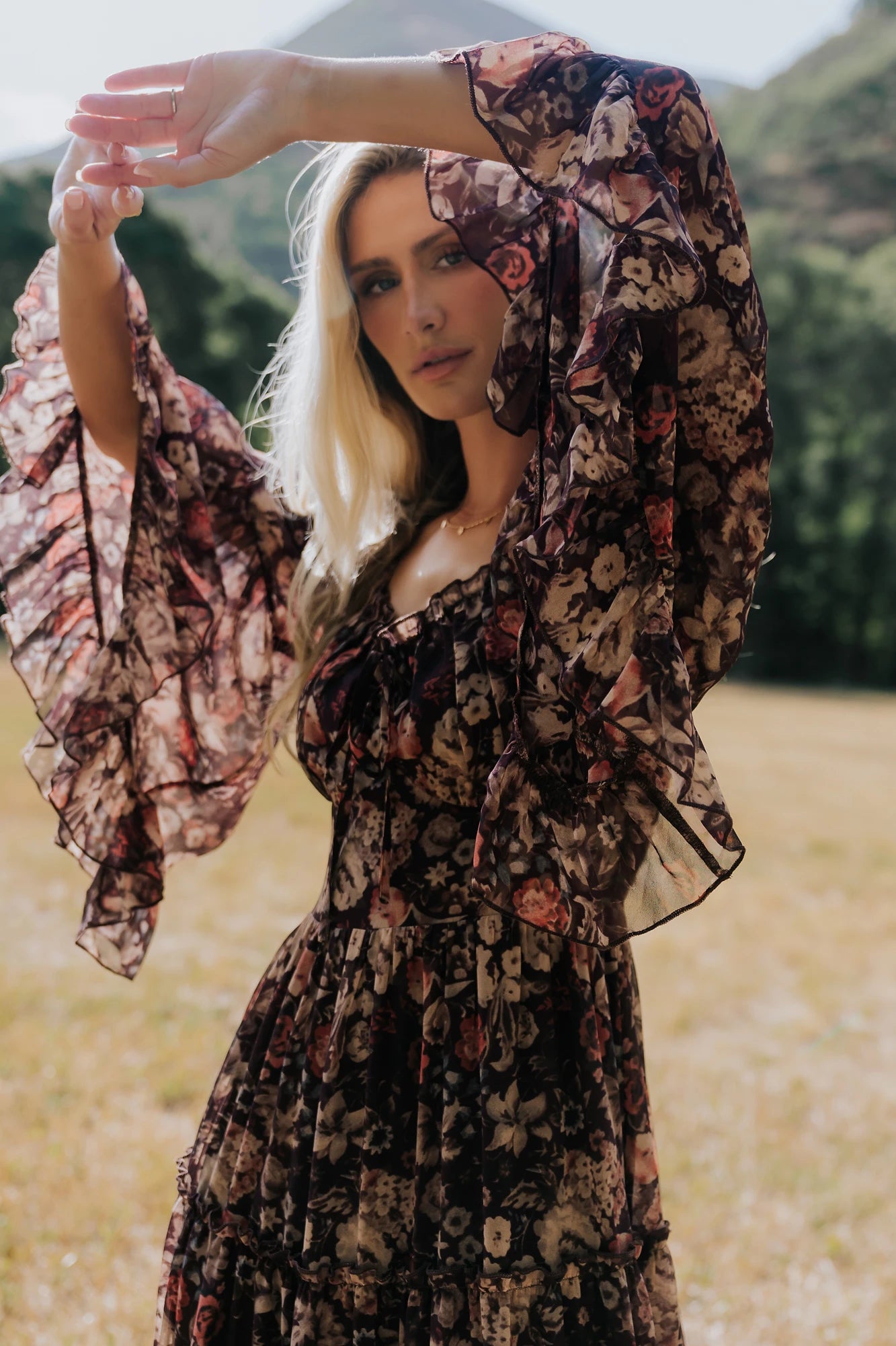 Ashwood Boho Maxi Dress | Brown Floral
