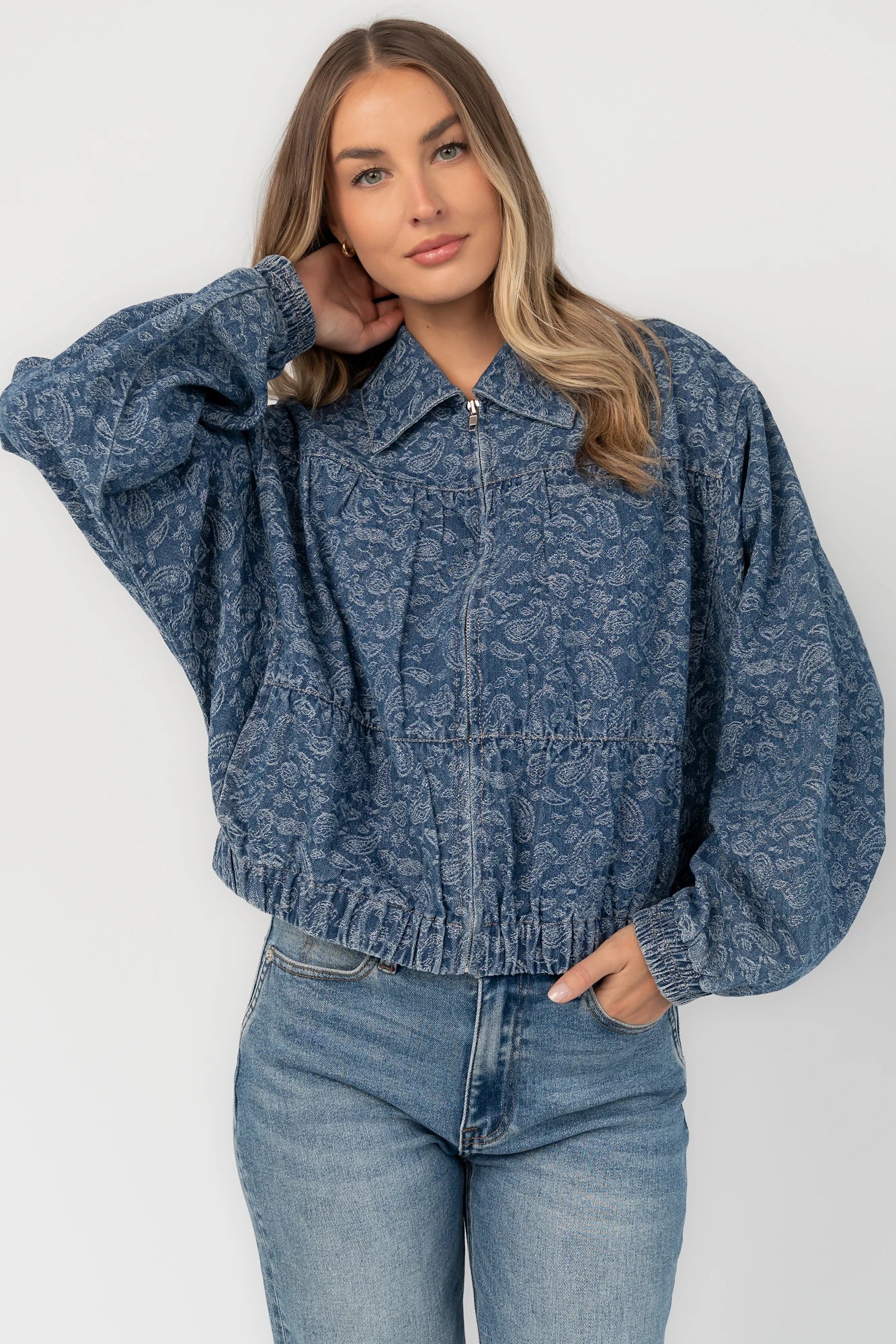 Cody Jacket | Medium Wash Print
