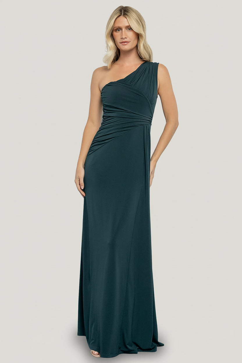 Adrianna One Shoulder Gown | Deep Topaz