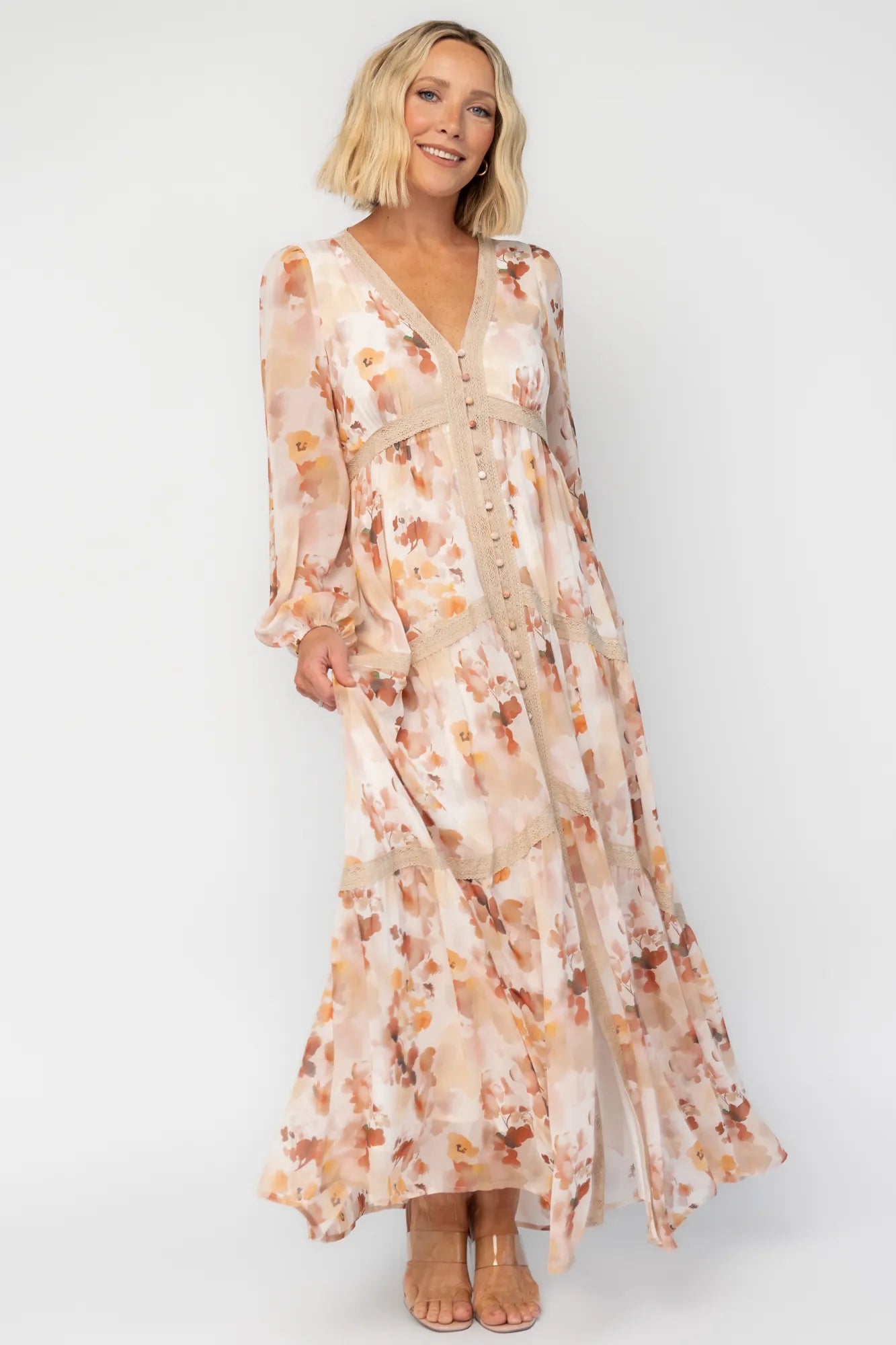 Langley Maxi Dress | Warm Abstract Floral