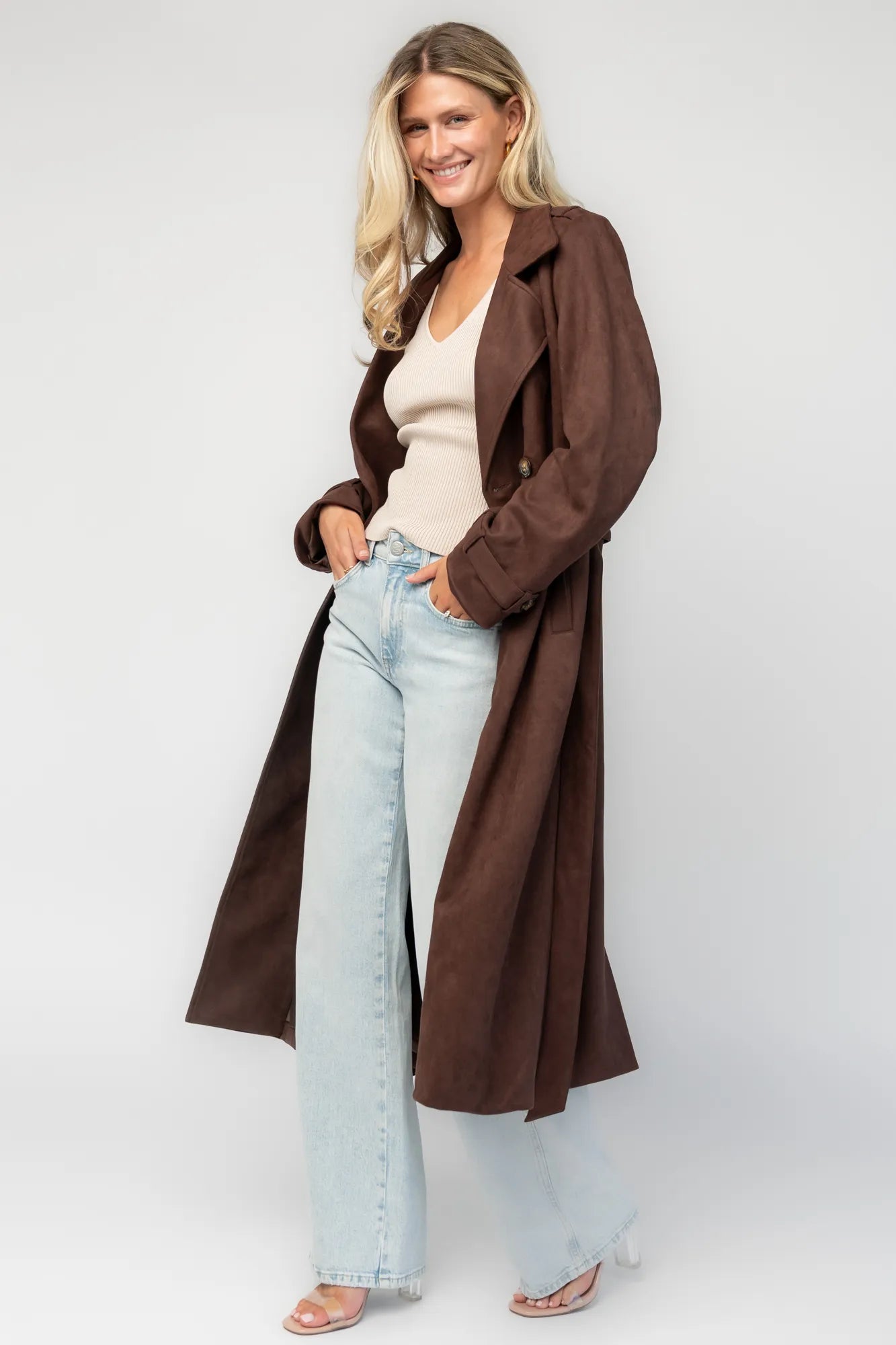 Carnegie Coat | Brown Suede